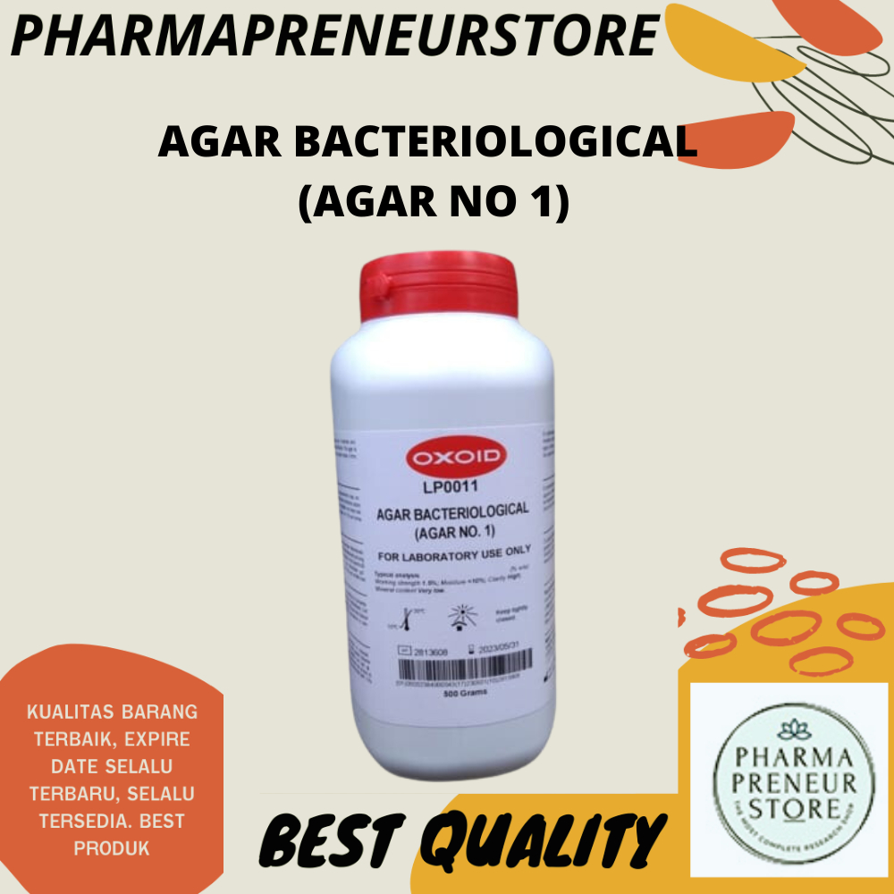 AGAR BACTERIOLOGICAL (AGAR NO 1) 500 GRAM OXOID BEST QUALITY