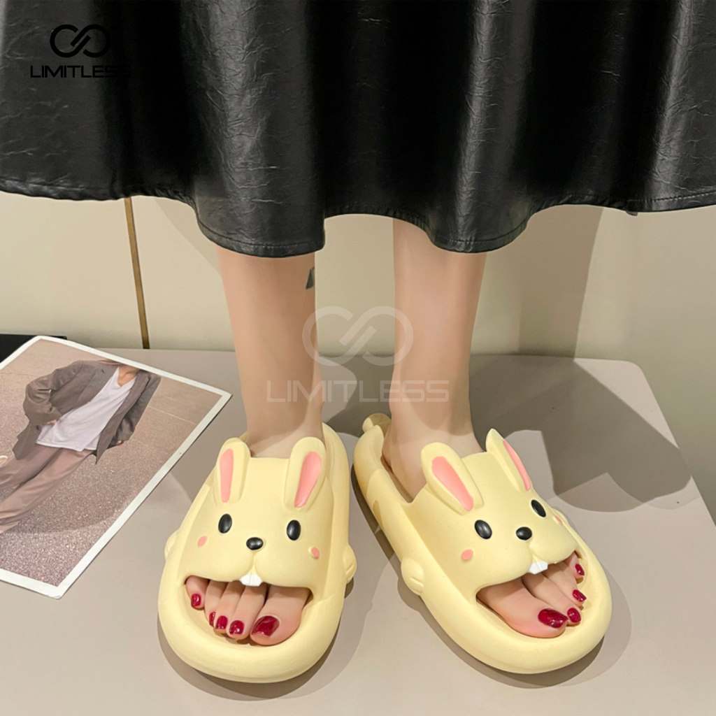 Sendal Kelinci Dewasa Cewek Rumah Sandal Wanita Rabbit Slip On Terbaru 2023 Sandal Kelinci Dewasa Korea Lucu Premium Santai