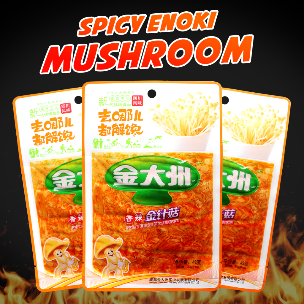 Spicy Enoki Mushroom Jamur Enoki Pedas Snack Cemilan Siap Saji