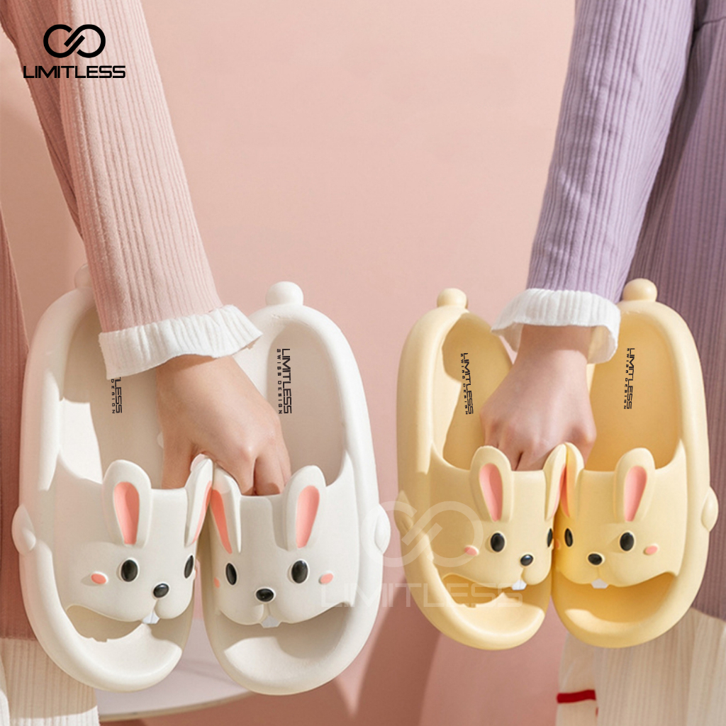 Sendal Kelinci Dewasa Cewek Rumah Sandal Wanita Rabbit Slip On Terbaru 2023 Sandal Kelinci Dewasa Korea Lucu Premium Santai