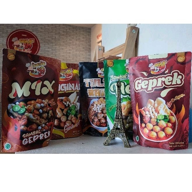 

BASO ACI TULANG RANGU ORIGINAL GEPREK CUANKI SAMBAL HEJO PAKET BUNDLING 5PCS