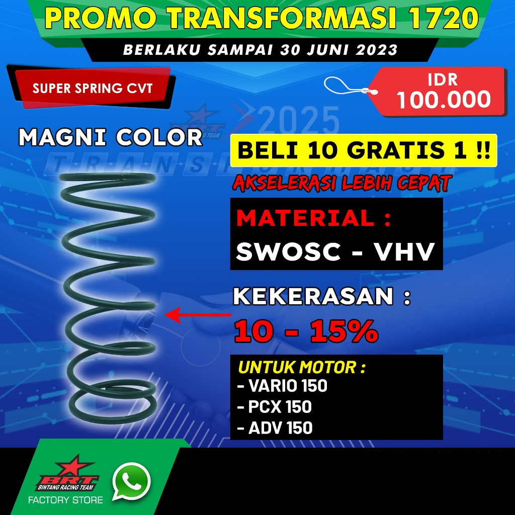SUPER SPRING CVT PER CVT 20% BRT VARIO 150/PCX 150/ADV 150 BINTANG RACING TEAM