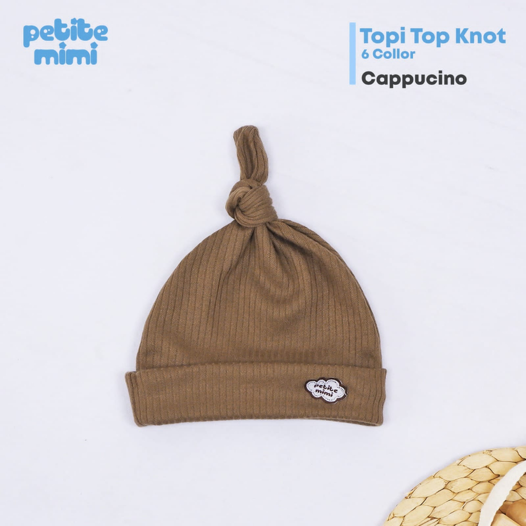 Topi Rib Reeb Knit PREMIUM Top Knot Newborn 0-6 Bulan Petite Mimi CBKS