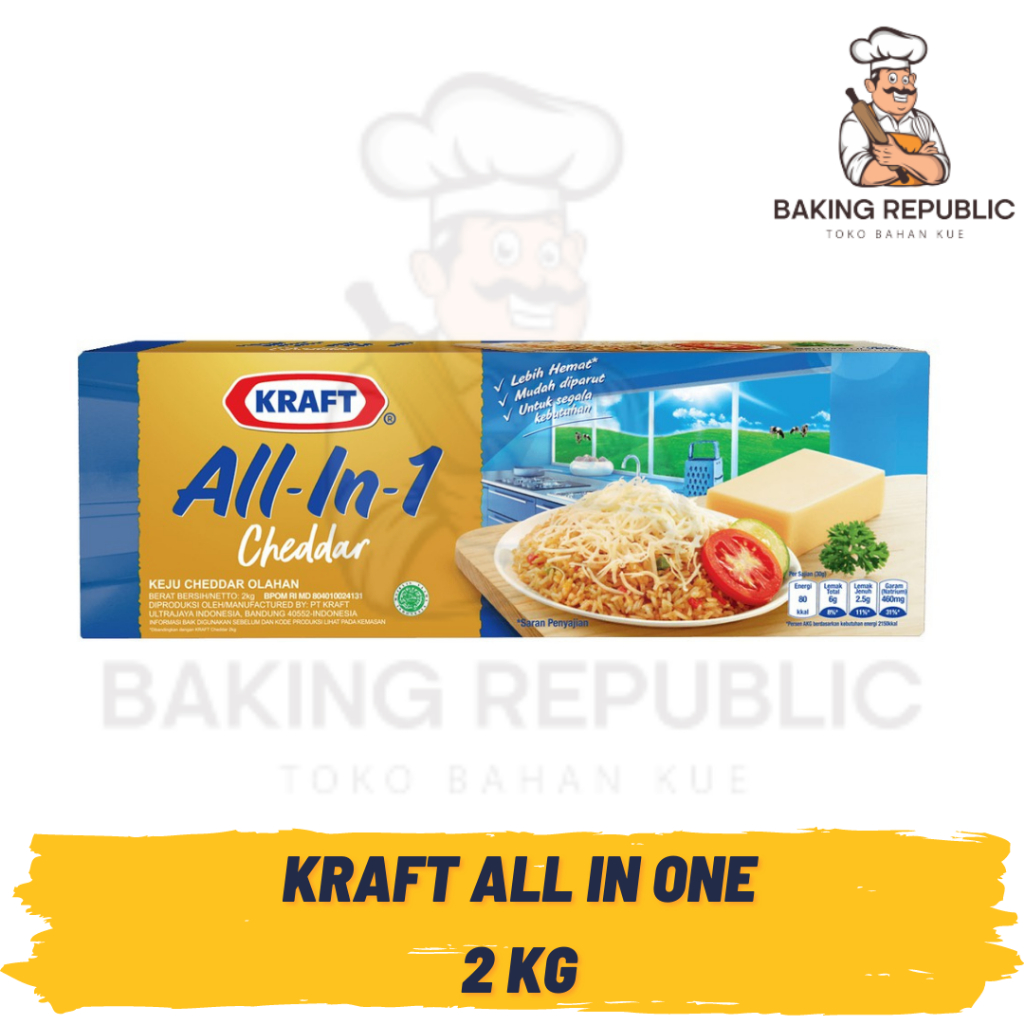 

KRAFT CHEESE ALL IN ONE 2KG EXP 04-2025 free BLUEBAND sachet | KRAFT KEJU ALL IN ONE