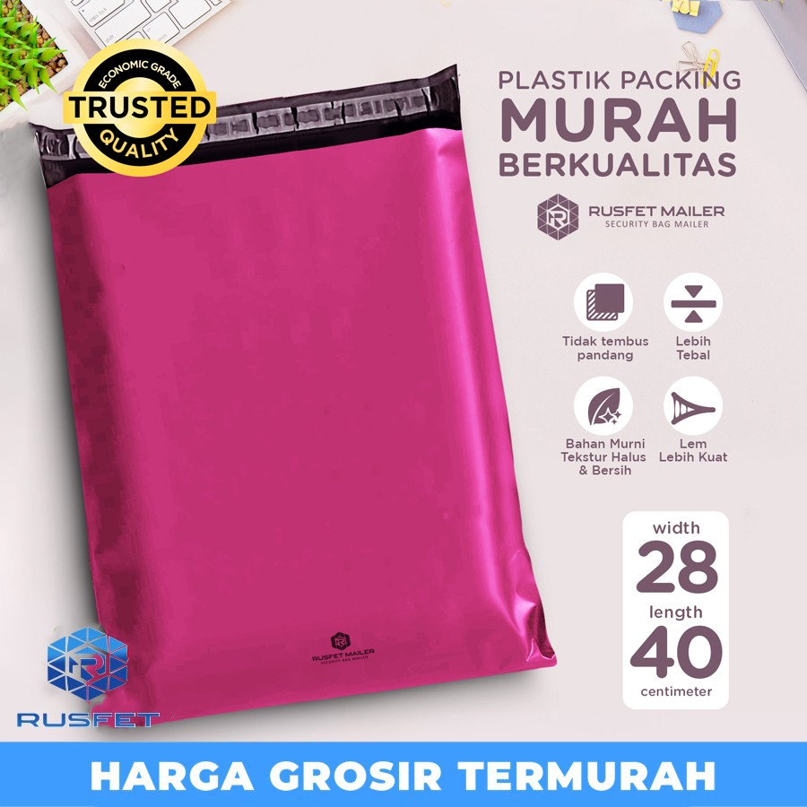 

Plastik Polymailer Pack LOW COST Amplop Polimailer PINK Rusfet 28x40cm