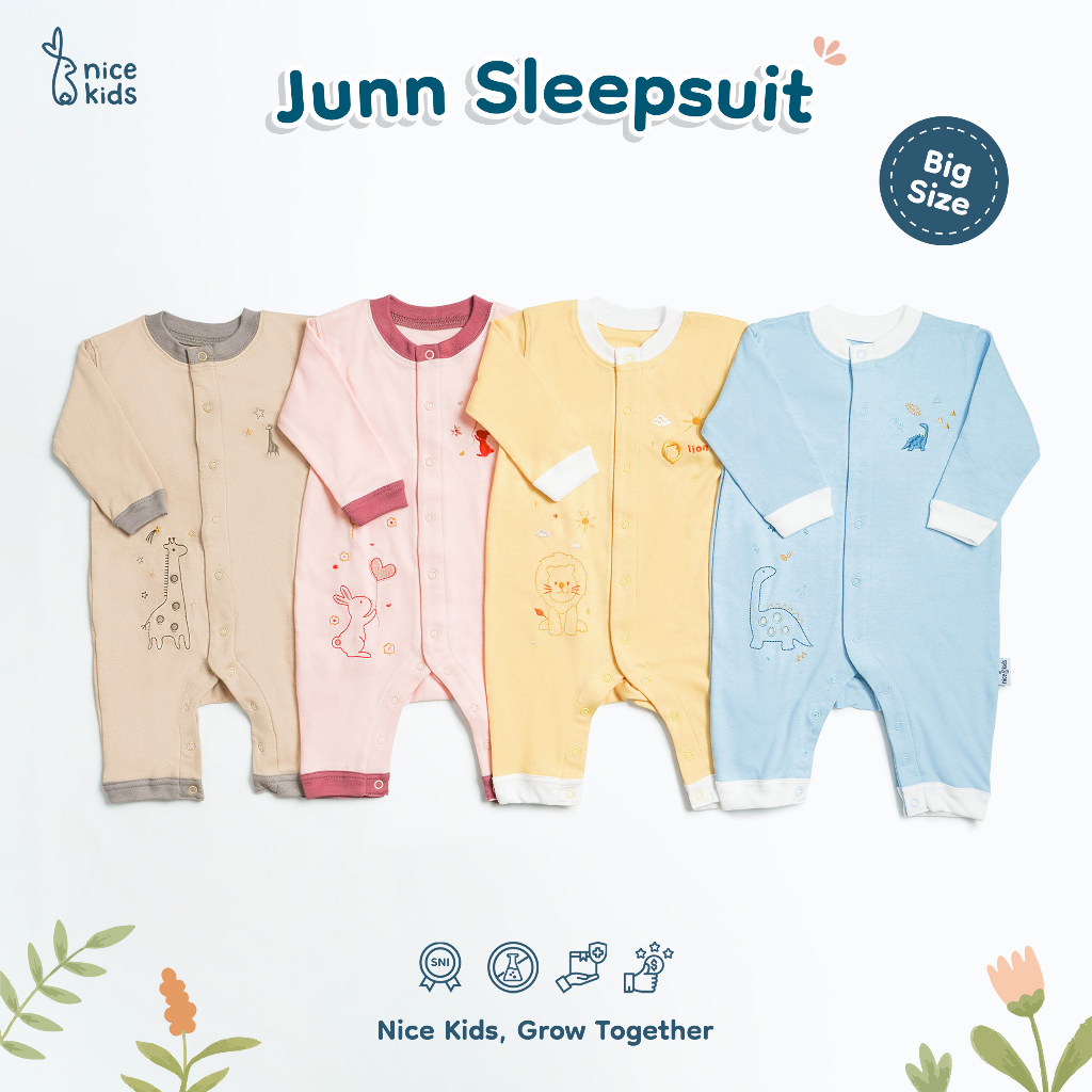 Nice Kids - Junn Sleepsuit (Piyama Pakaian Tidur Jumper Anak 0-6 Bulan - 2 Tahun)