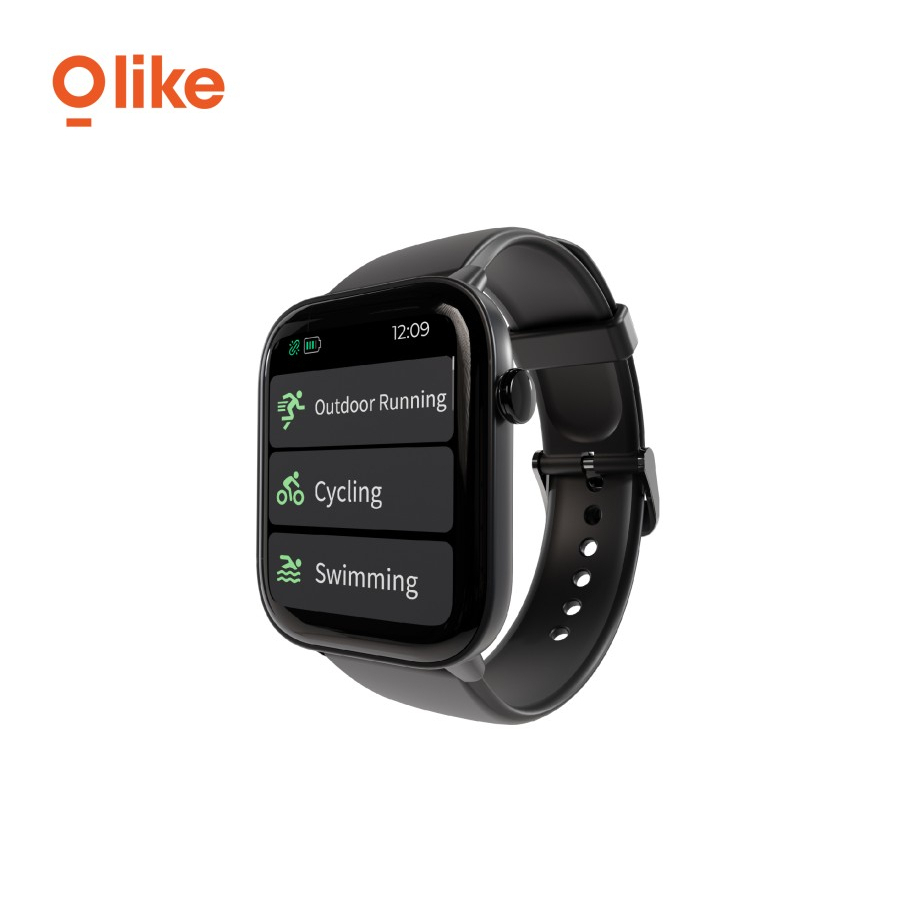 Olike Smartwatch W12S Waterproof Swim Fitnes Tracker 1,83'' Smartwatch OLIKE Jam Tangan Pintar W12S Smartwatch Touchscreen 3ATM Waterproof - W12S Black