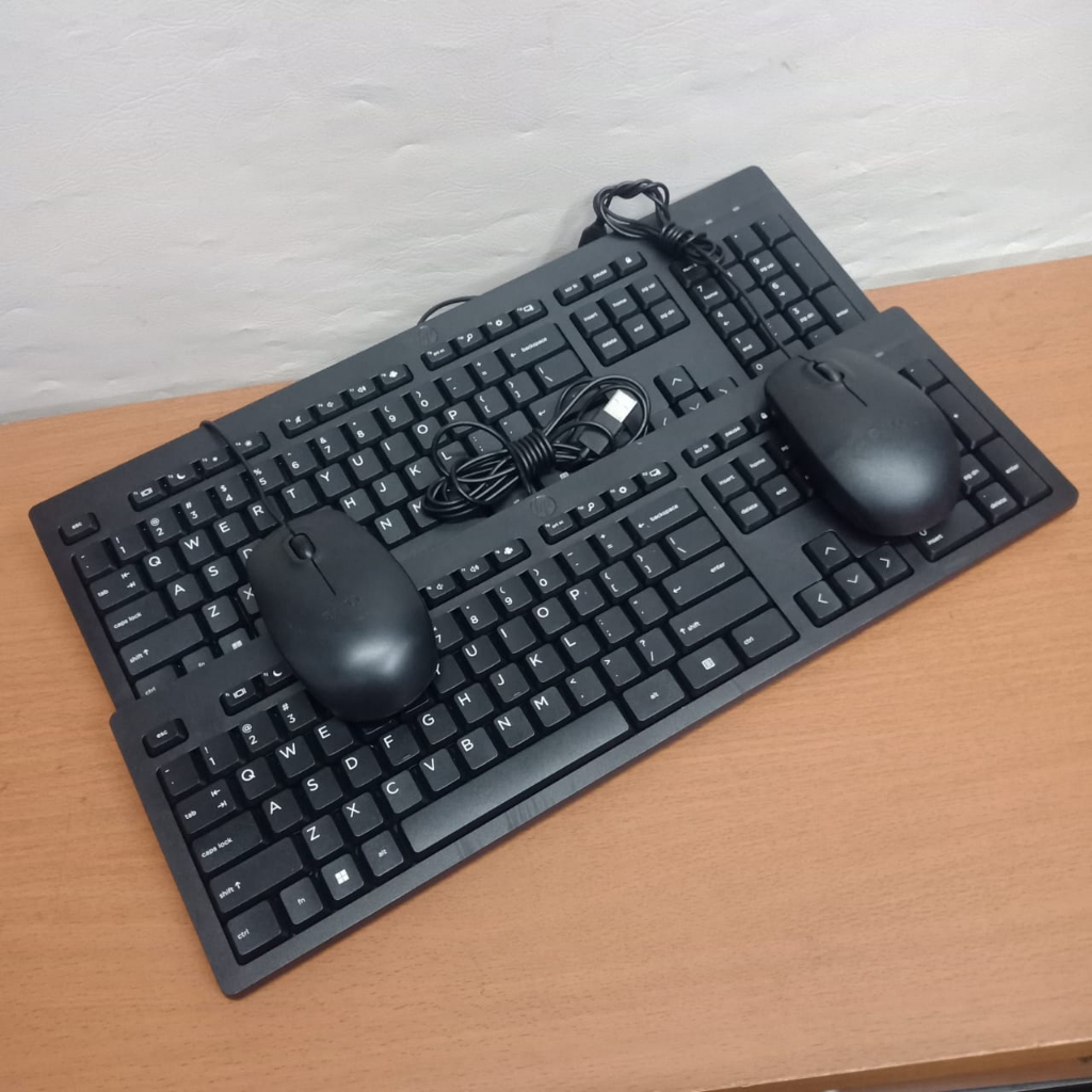 Obral Keyboard + mouse HP super slim Usb kabel  original like new - mouse USB murah meriah