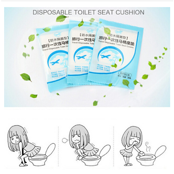 Toilet Seat Cover Traveling Alas Duduk Closet Disposable Plastik Tatakan Dudukan WC Kloset Praktis Untuk Travelling hk