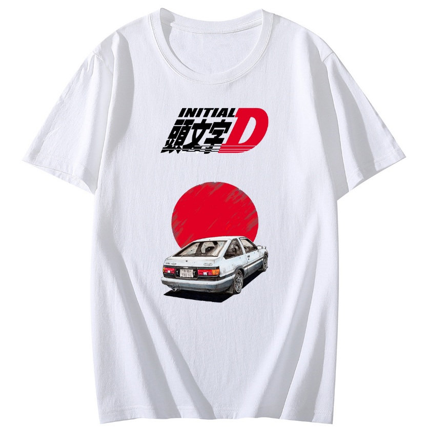 LUVfashion Dewasa Kaos Anime INITIAL D MOBIL RACING Unisex (Pria &amp; Wanita) Cotton Combed 30s Distro