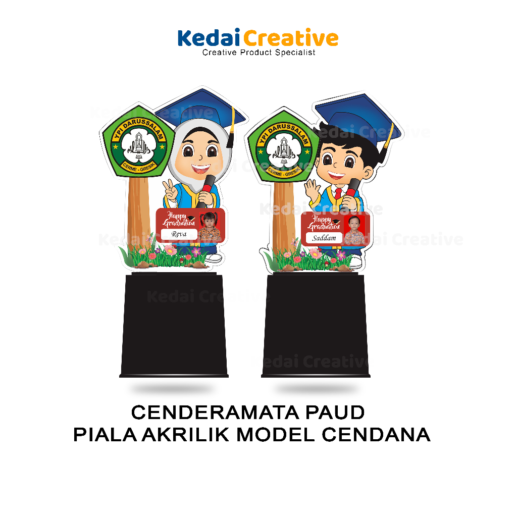 Piala Plakat Cinderamata Gift Wisuda Akrilik Anak TK - CENDANA