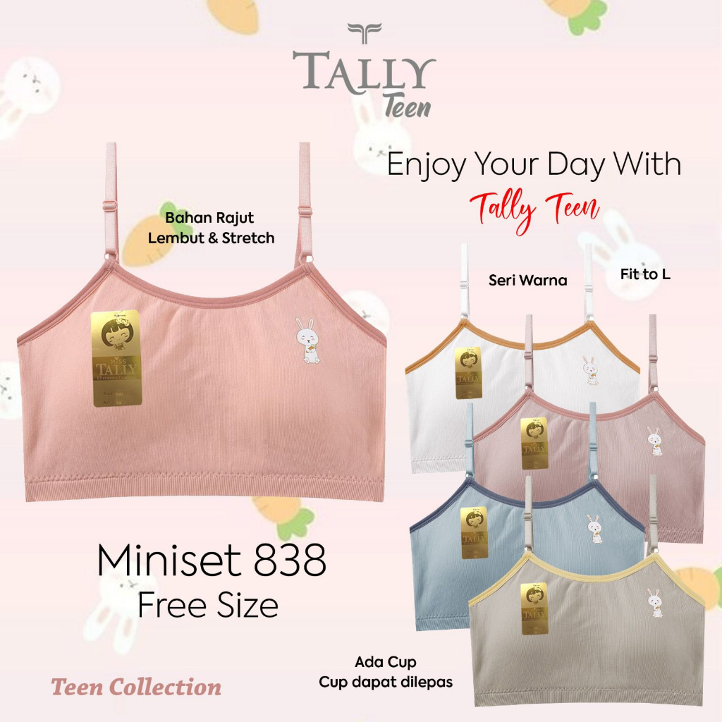 TALLY MINISET 838 I FREE SIZE I ADA BUSA CUP I BAHAN RAJUT HALUS