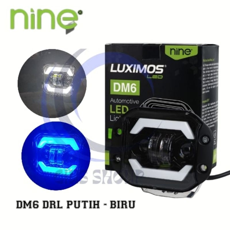 NINE LUXIMOS LAMPU SOROT DAYMAKER DM6 DOUBLE DRL BIRU HIJAU MERAH LAMPU UTAMA MOTOR KLX CRF WRR KTM FOGLAMP  MOBIL