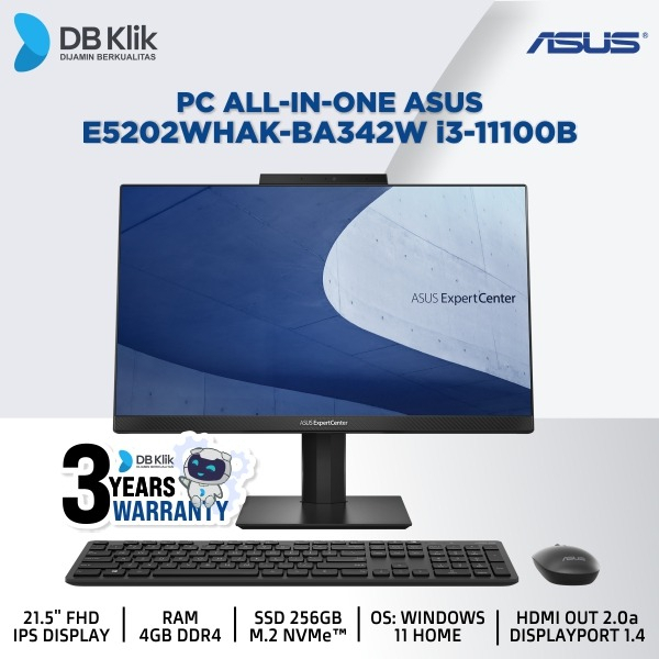 &quot;PC AIO ASUS E5202WHAK-BA342W i3-11100B 4GB SSD 256GB NoDVD WIN11 21.5inc&quot;