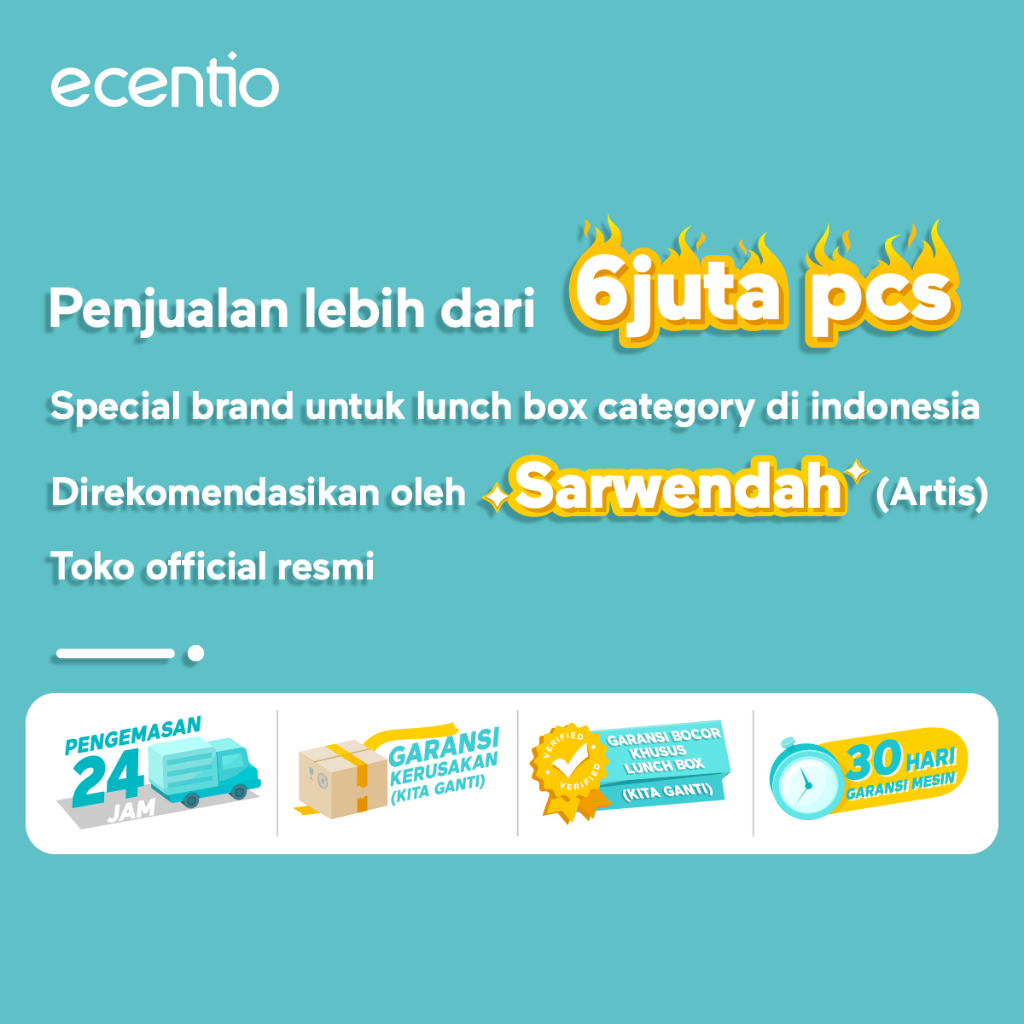 ecentio Tempat Makan Set Free Alat Makan Cangkir Sup Kotak Makan Anti Tumpah Lunch Box tempat makan bekal 1000ml+330ml