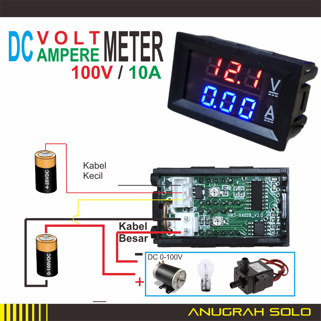 Combo DC Volt Ampere Meter Voltmeter Amperemeter