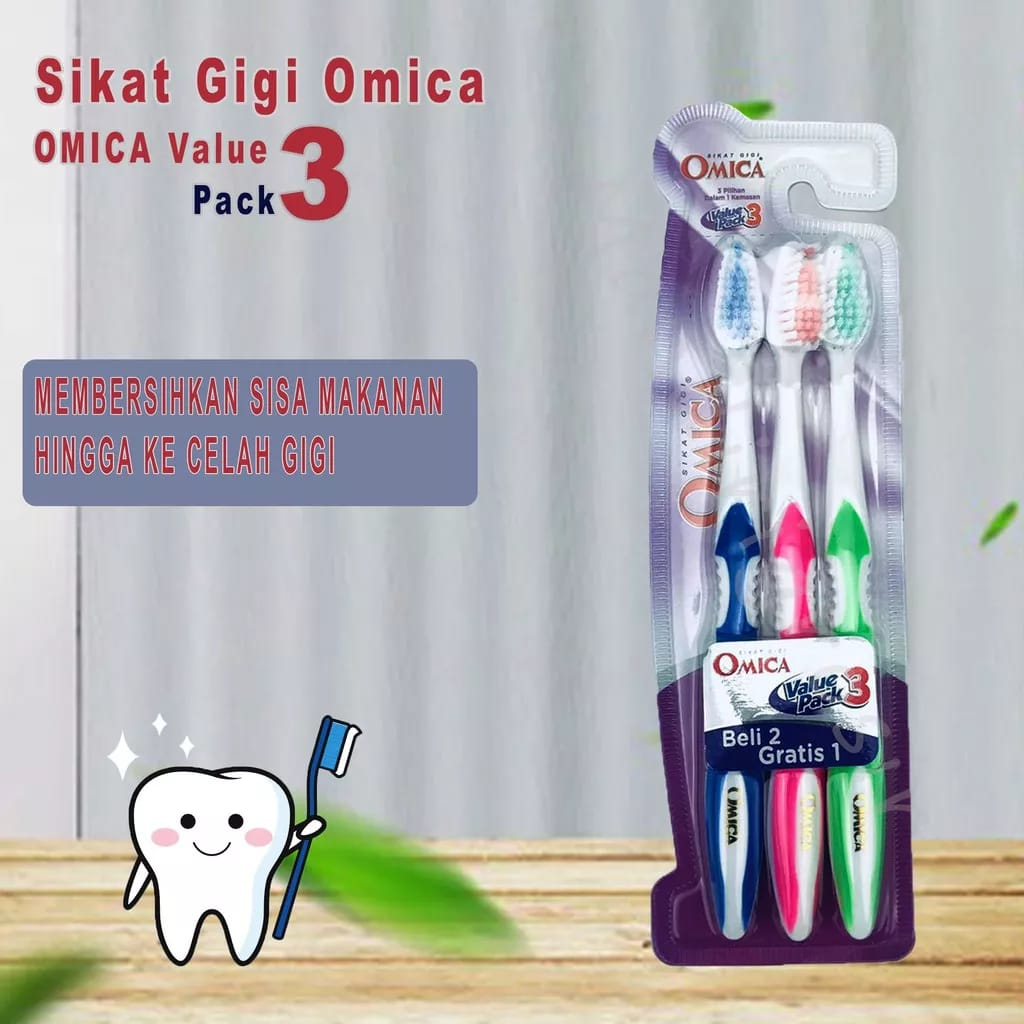 Omica / Sikat Gigi Omica Dewasa Value Pack 3 / Sikat Gigi