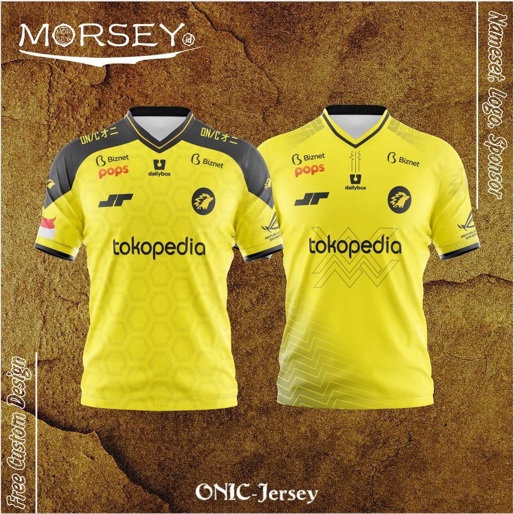 MORSEY.ID  Jersey Custom Esports  ONIC - Jersey Custom Full Printing - Kaos Jersey Custom Satuan Nam
