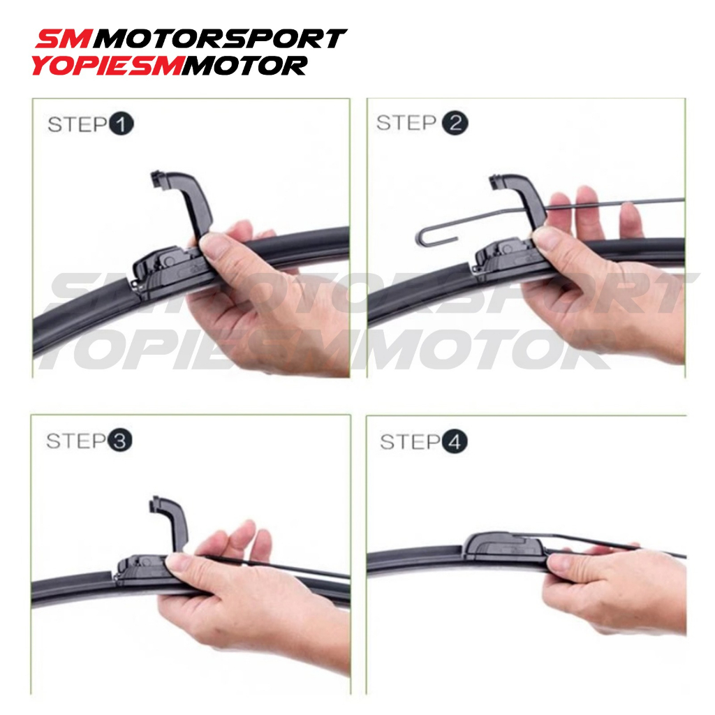 Wiper Universal Mobil Frameless Kipas Kaca Depan Soft Murah Satuan