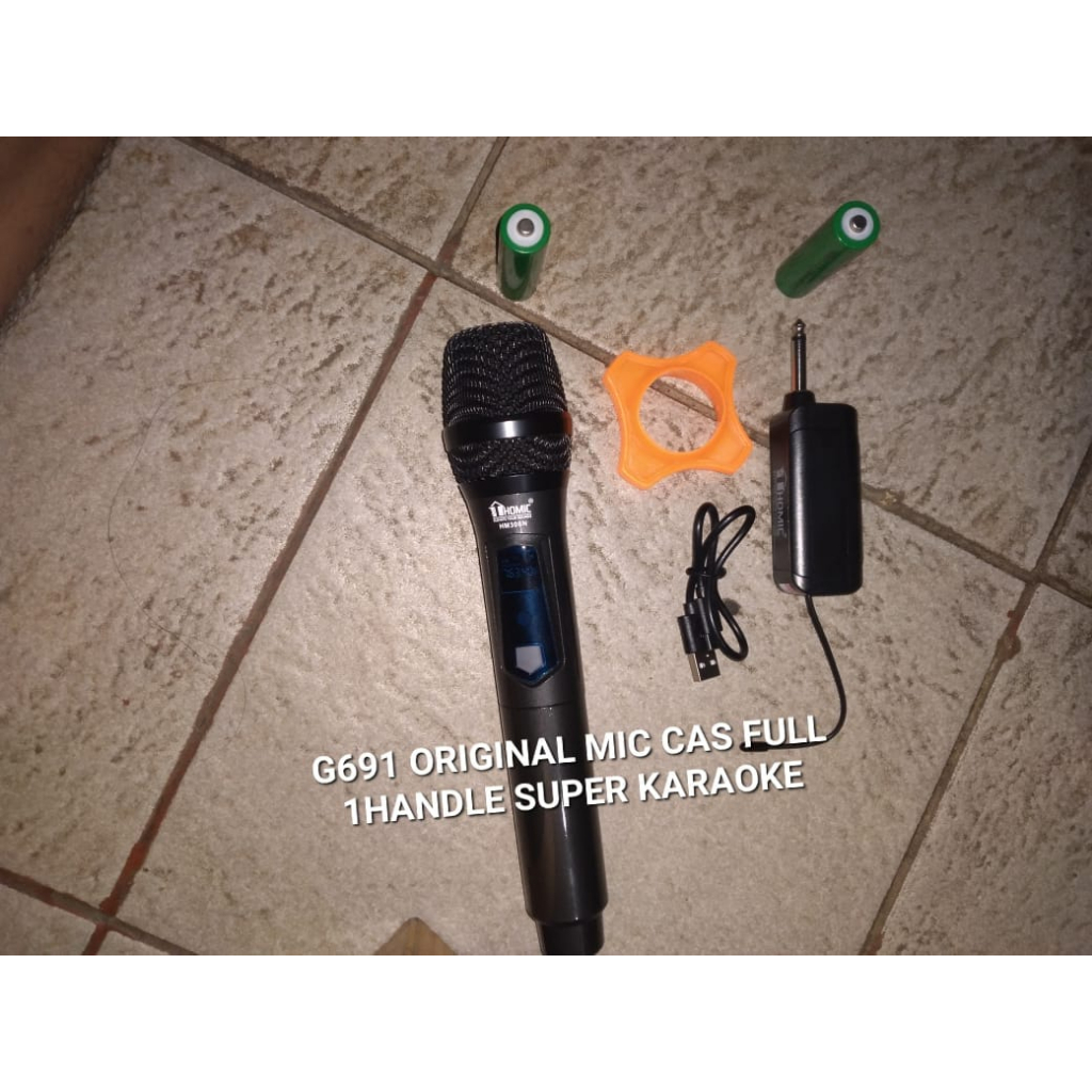 G691 MIC Wireless Microphone Singel Satu Mikropon Tanpa Kabel UHF SERIES Single Wireles Homic SUPER 