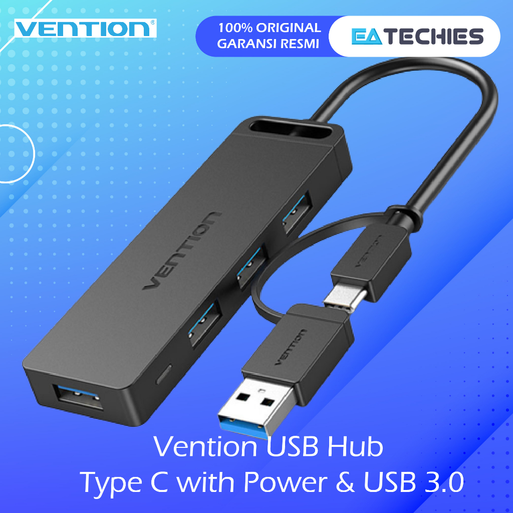 Vention USB Hub Type C with Power &amp; USB 3.0 Converter