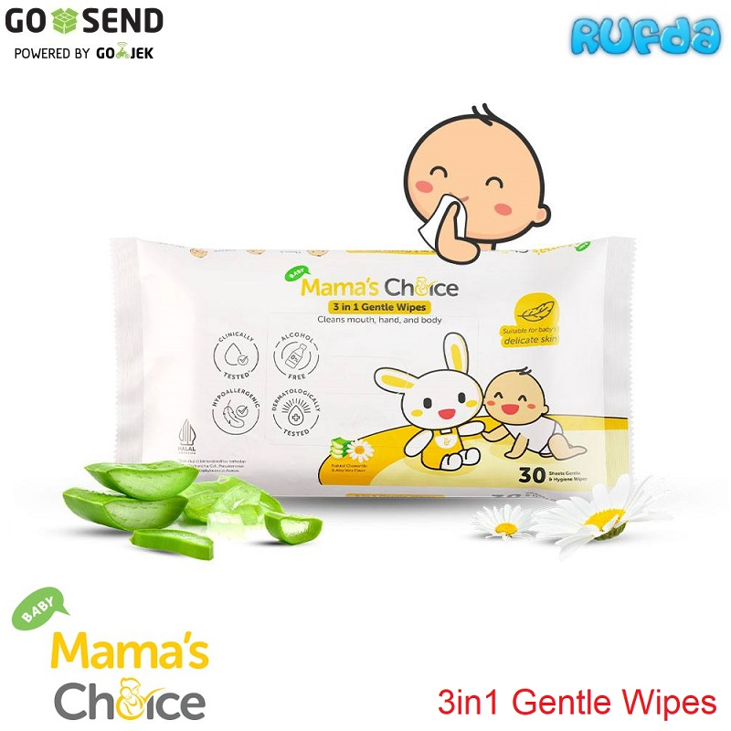 Mama's Choice 3in1 Gentle Wipes Tisu Basah Bayi Pembersih Mulut Tangan dan Badan