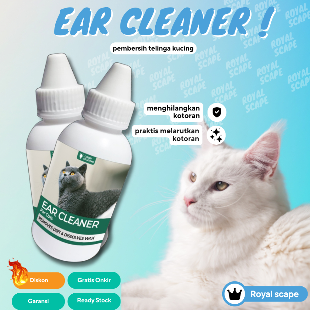 EAR CLEANER Pembersih Kotoran Telinga Kucing Grooming Kucing Pet Ear Cleaner by Clever Solutions 60 ML Perawatan Kucing Tetes Telinga Kucing