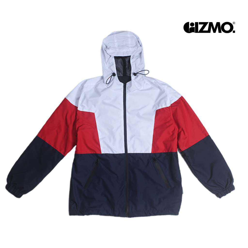 Gizmo Windbreaker Parasut jaket Outdoor Running Jacket Tahan Air Hitam Musim panas