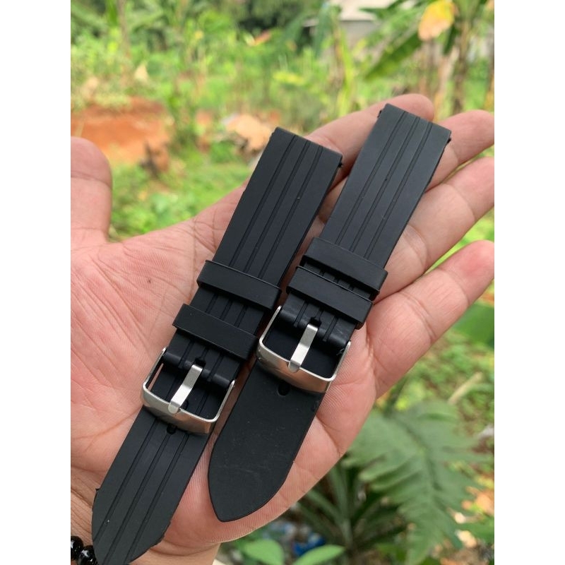 Strap tali jam tangan karet rubber lembut size 22mm new model