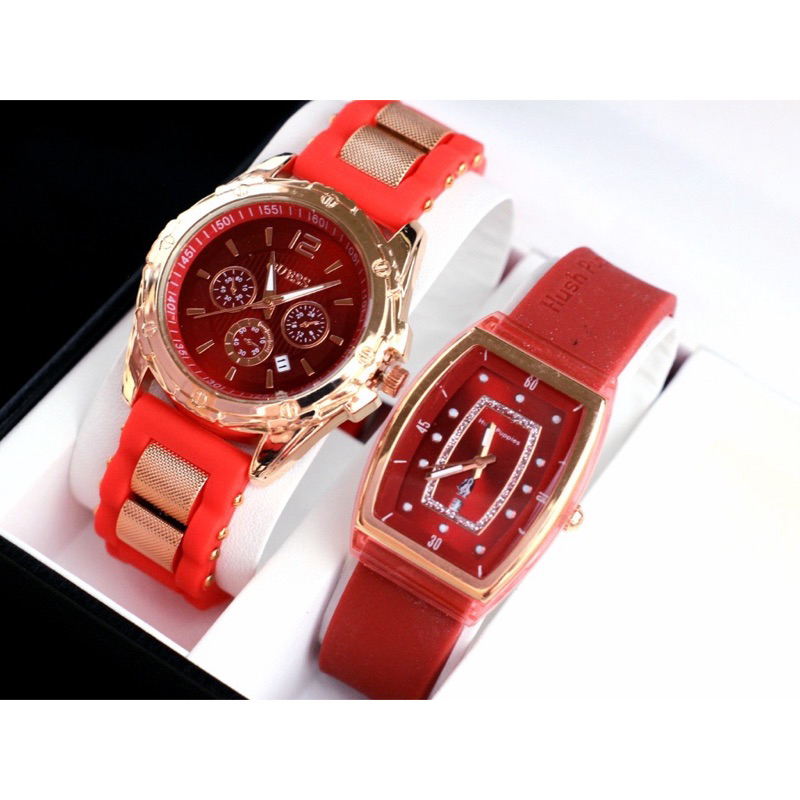 (Terima.Cod)Jam Tangan Buy 1 Get 1 Gues Ring Rose+Oval Tanggal Aktif Strap Rubber/Karet(Dikirim Jakarta)