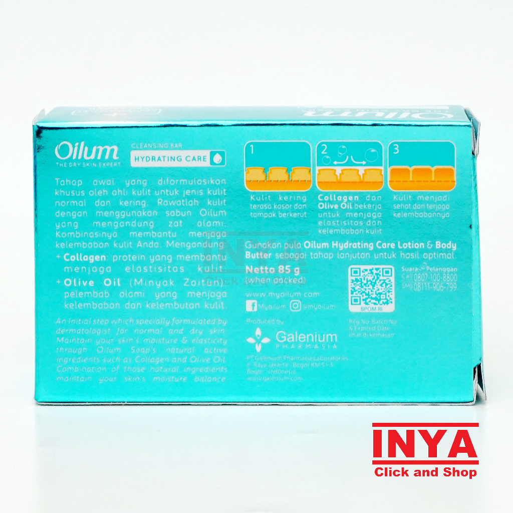 Oilum Dry Skin Expert Cleansing Bar 85gr - Sabun Batang