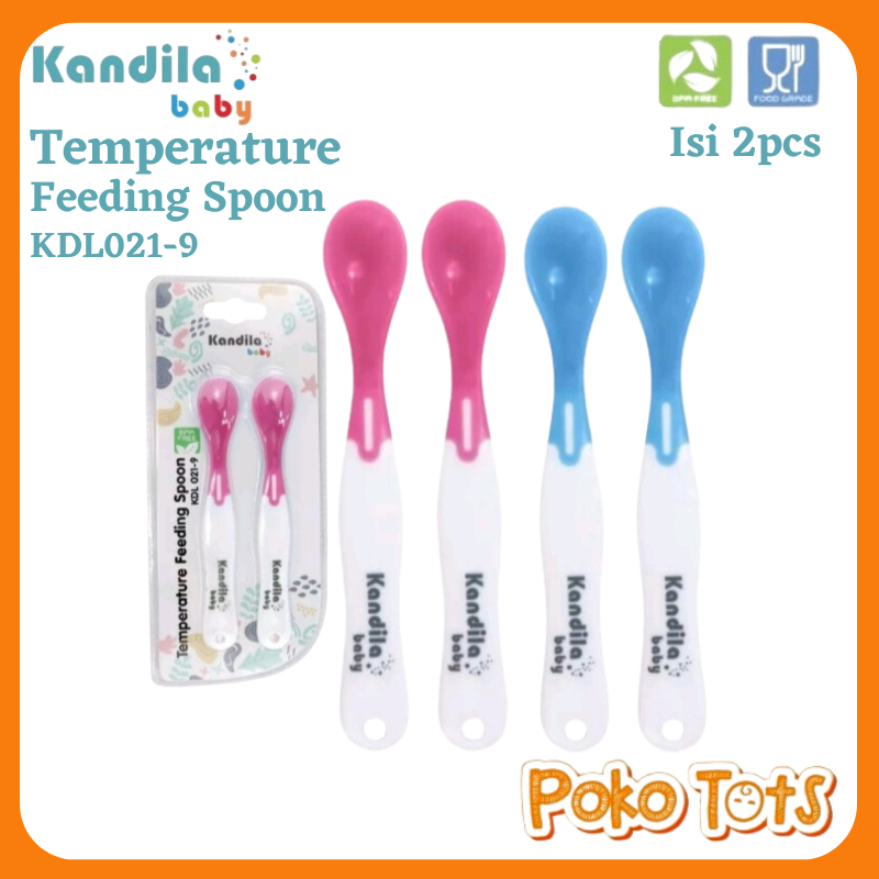 Kandila Baby Temperature Feeding Spoon Isi 2pcs KDL021-9 Sendok Makan Bayi Kandila WHS