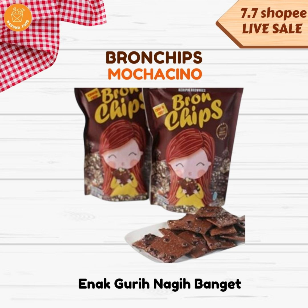 PROMO  BronChips varian lengkap keju mocachino kacang greantea camilan manis renyah makanan ringan brownies kering