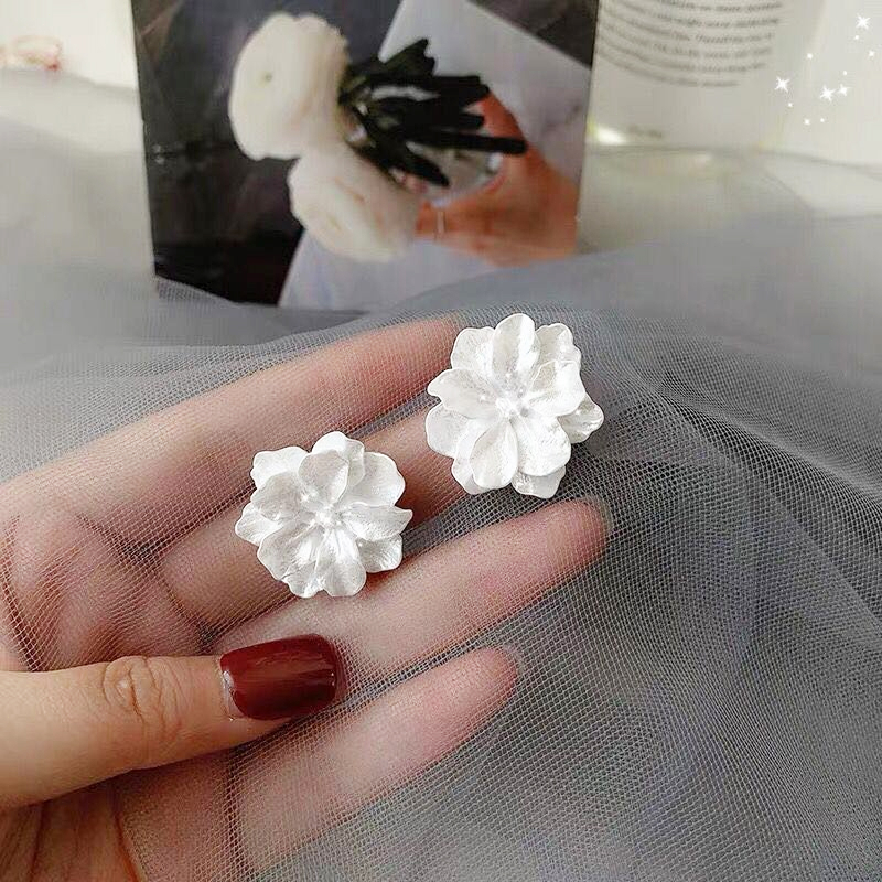 COD❤️Anting Bunga Gardenia Korea Retro Sederhana Gaya Aksesoris Wanita-A.one