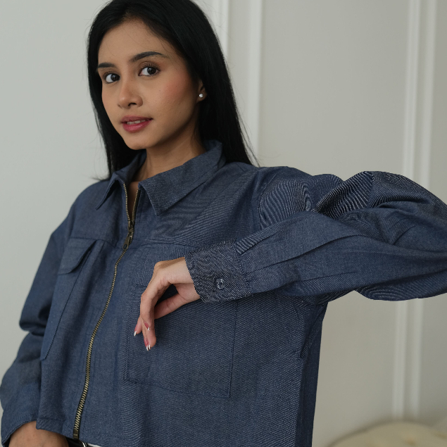 Posh Soft Denim Jacket - Jacket Long Sleeve Denim - Denim Korean Top