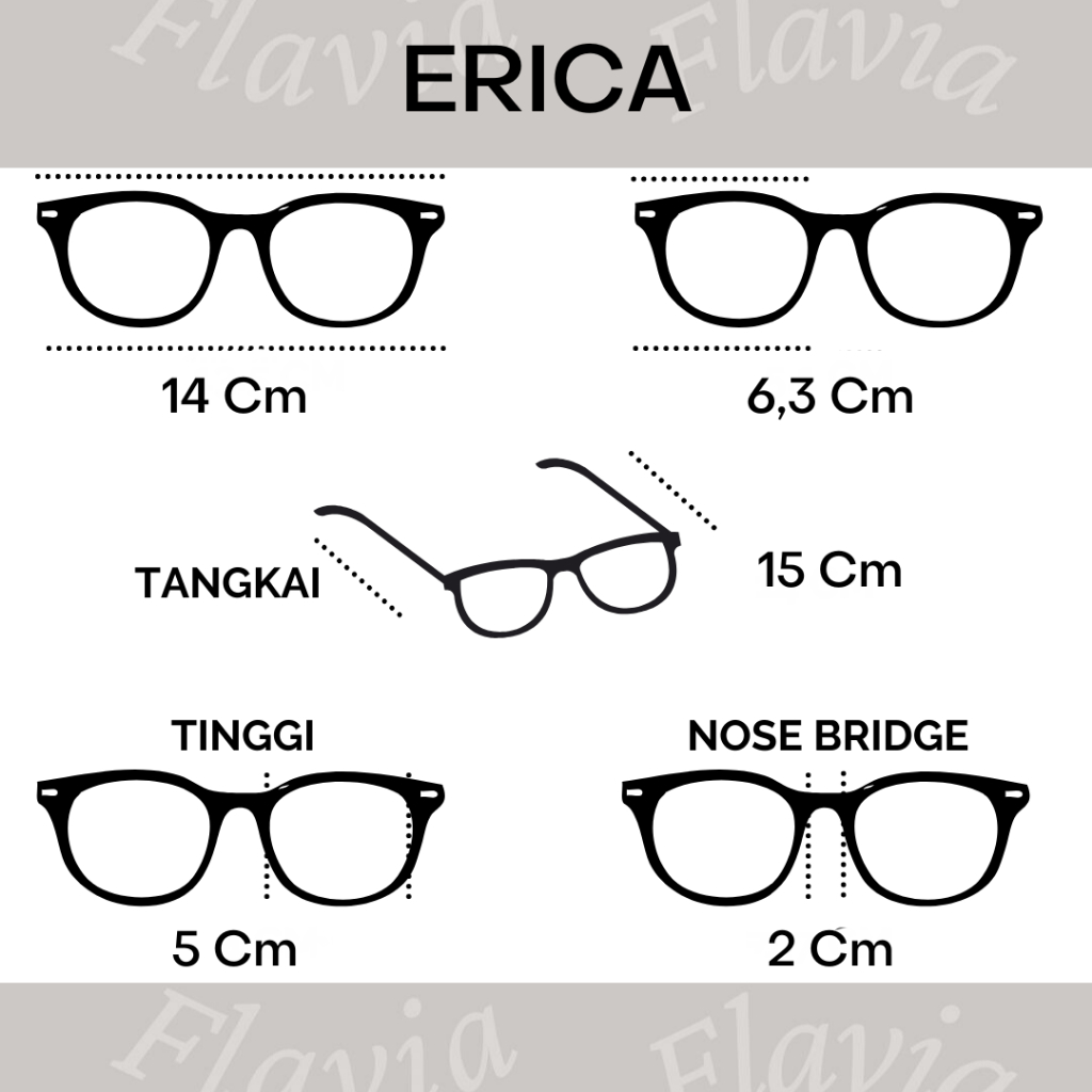 Flavia Eyewear - Kacamata Erica Acetat (custom minus, photochromic, blueray, bluechromic dan photobrown)