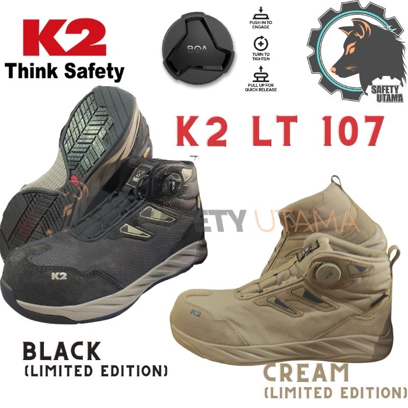 LIMITED EDITION - Sepatu Kerja safety shoes K2 LT 107 Boa Fastrack Original BNWB