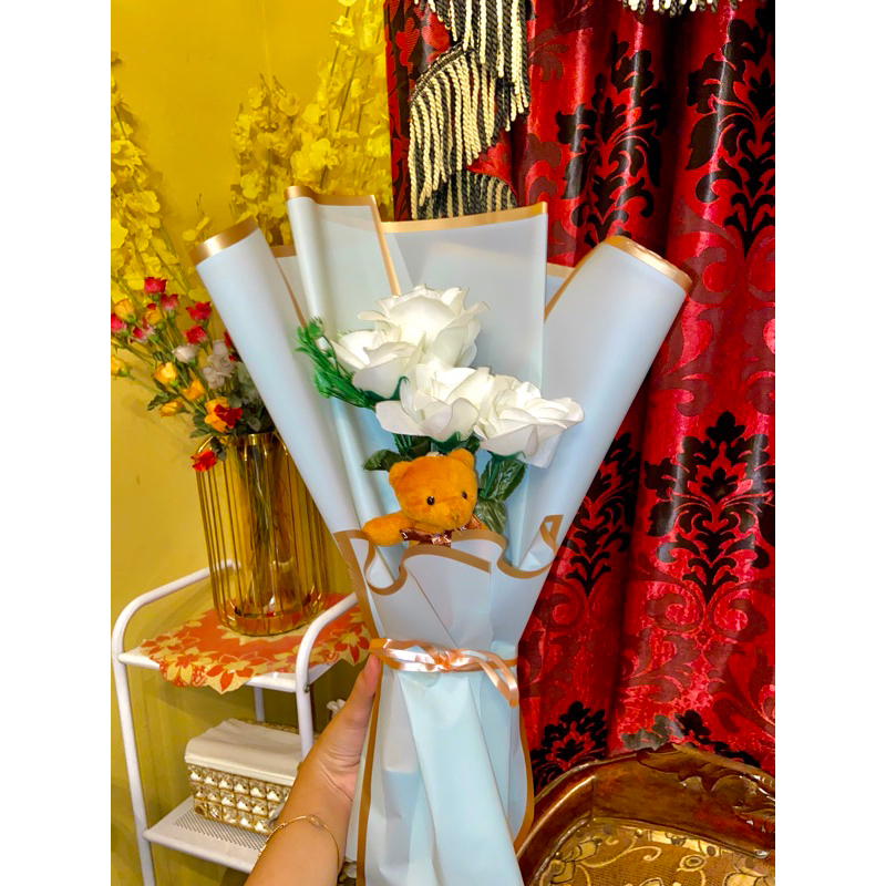 

buketboneka,bunga,snack