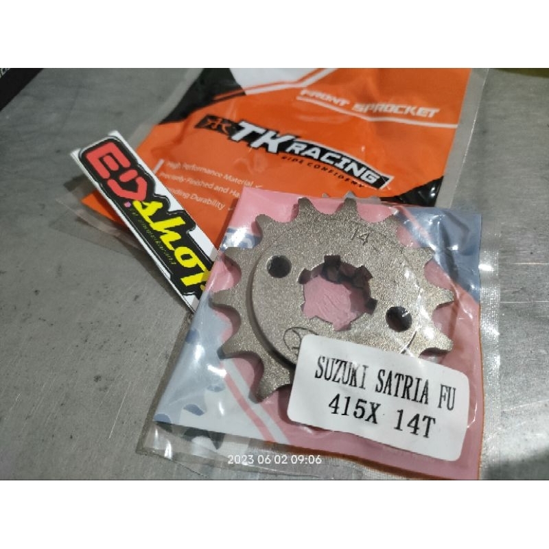 gear DEPAN 415 Tipis SATRIA FU F150 merk TK RACING 14 KARBU INJEKSI FUFI OLD NEW CBU GER GIR SLIM