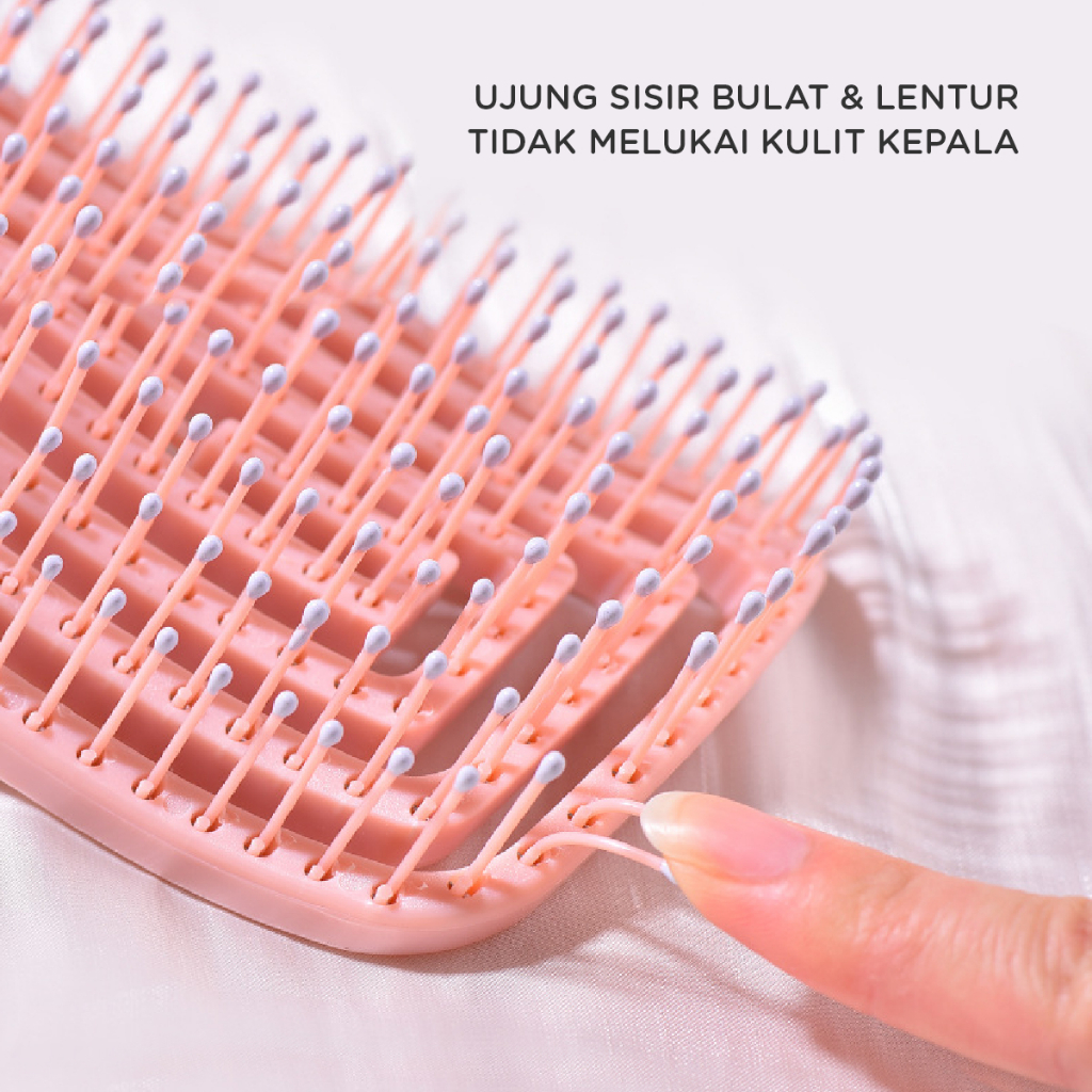 Sisir Pengembang Rambut - Sisir Paddle Spiral - Sisir Pijat Lentur