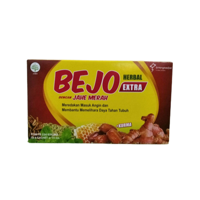 

Bejo Jahe Merah Herbal Extra Plus Kurma 15ml 1 Box Isi 6 Sachet