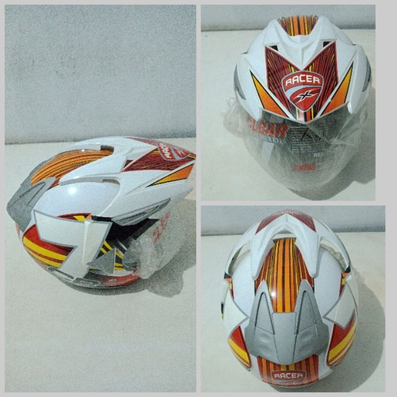 Helm Racer motif helm putih motif helm motif