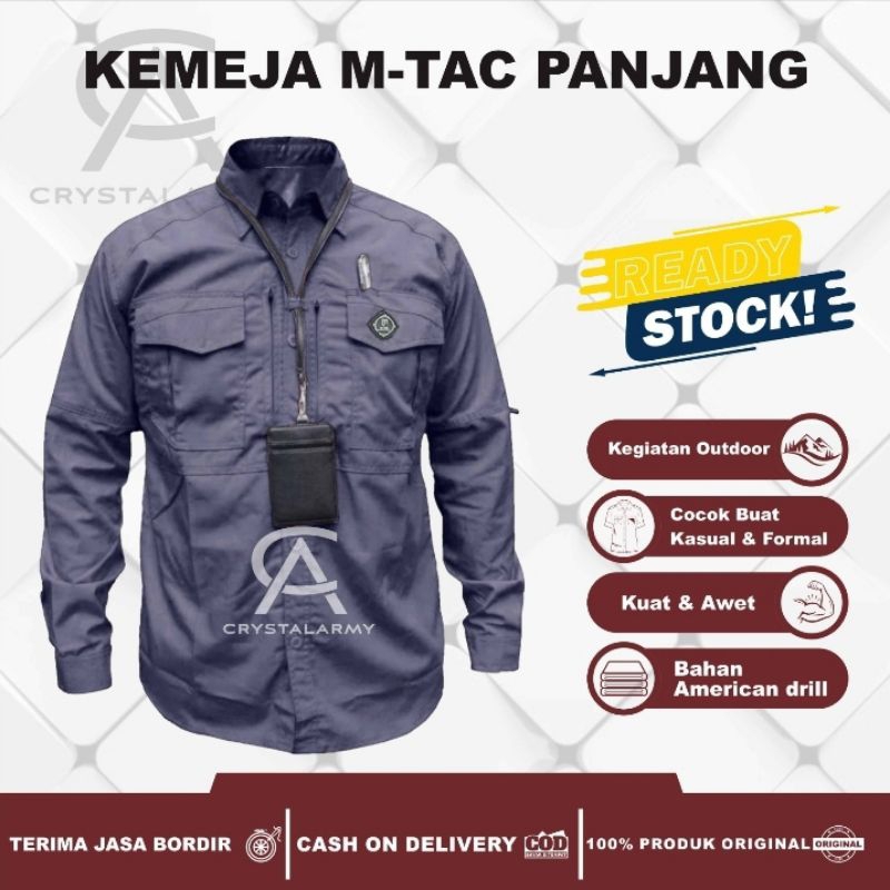 Kemeja Tactical CEMARA M-TAC Free Gantungan ID CARD / Kemeja Lengan Panjang Pria / Kemeja Lapangan Bahan1 Dr1ill / Kemeja tactical Kantor / Kemeja Outdoor