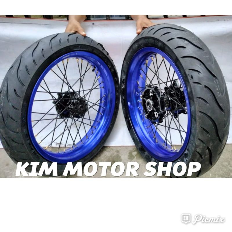 BanSet Yamaha Wr155 - Velg Wr155. 300+350-17 Tromol ORI Ban Maxxis Jumbo Tromol Ori