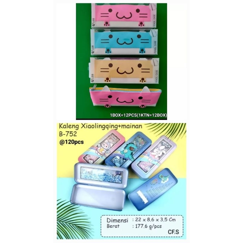 

Tempat Pensil Kotak Pensil Kaleng Kain Bahan Tebal Premium Xiao Ling Jing + Mainan Bola 857 kucing/ b 752