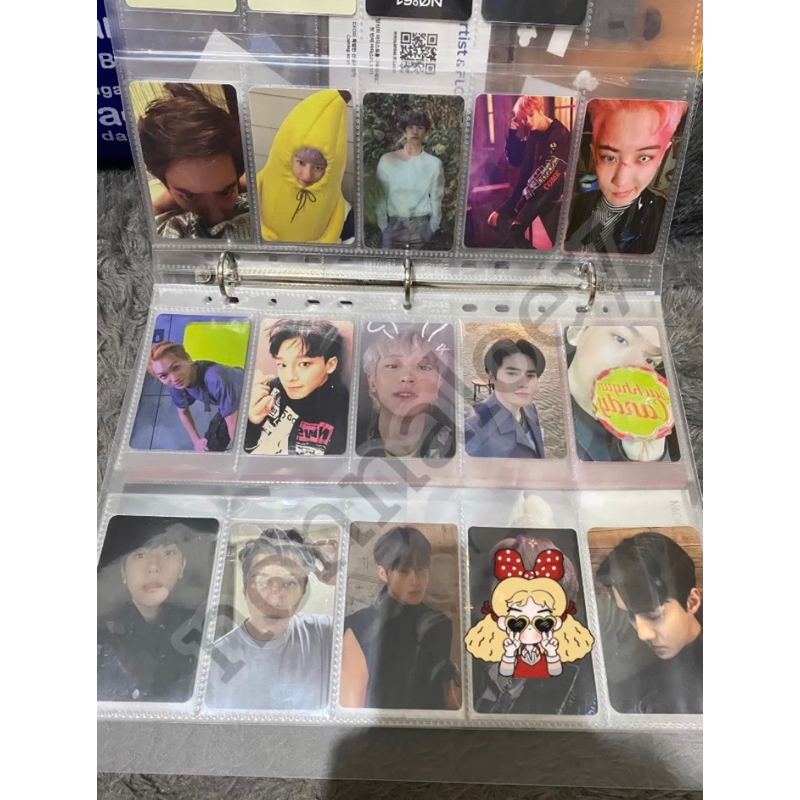 Photocard EXO Suho senja, Chanyeol banana, Sehun nunduk, Baekhyun candy, Chanyeol Nacific, Chanyeol 