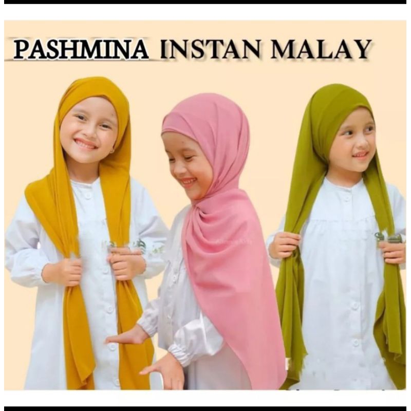 Pashmina Malay Anak Ceruty Babydoll 4-10Th