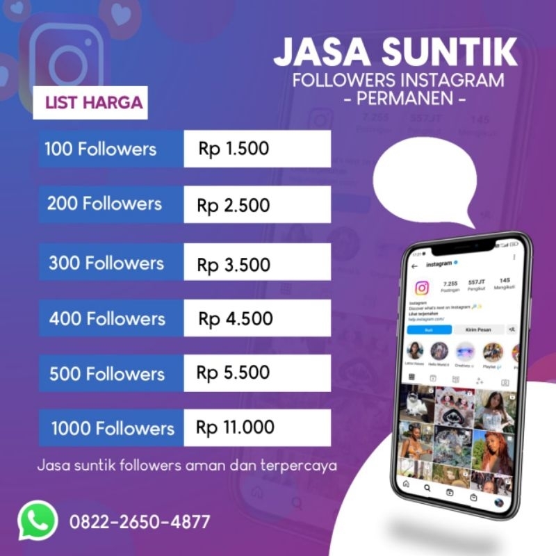 Followers Instragram Real Permanen Instan (BERGARANSI)