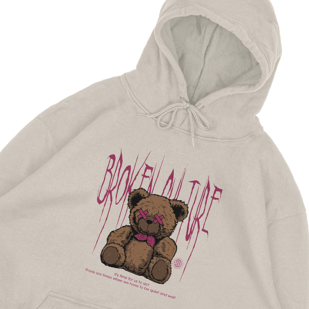 DEZIROSE Sweater Hoodie Bear Broken Culture Pria &amp; Wanita Distro Fleece Tebal Premium Size M-XXL