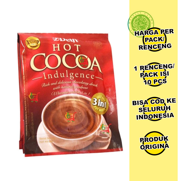 

DELFI COKLAT HOT COCOA INDULGENCE - MINUMAN COKLAT 3 IN 1 MIX - 1 RENCENG
